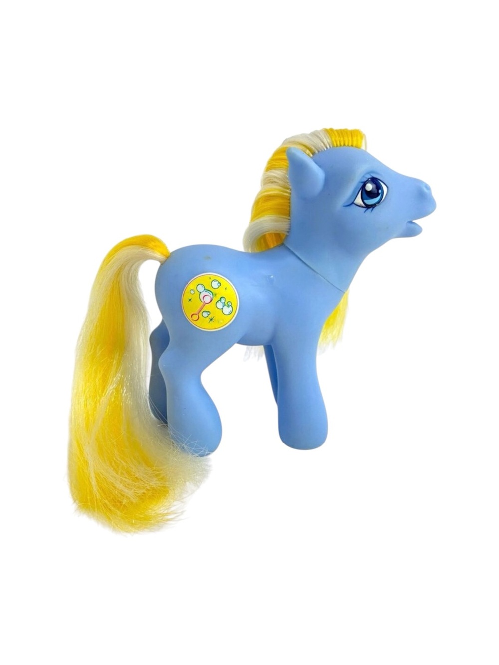 Vintage G3 My Little Pony Bubblecup Blue Yellow Bubble Wand Hasbro 2004 Spring